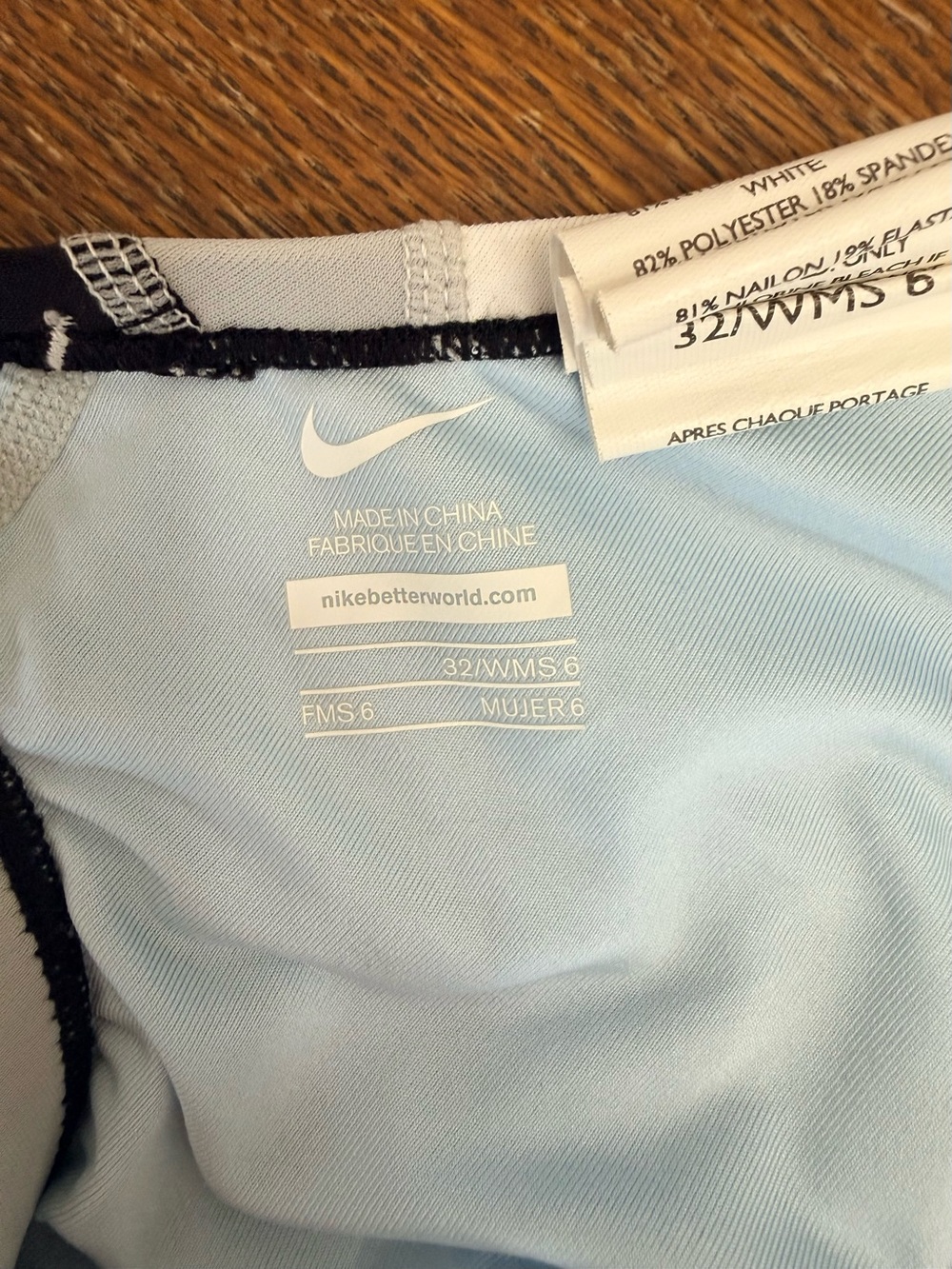 Nike Black One-Piece Swimsuit with Light Gray Side Panels - Picture 3 of 3